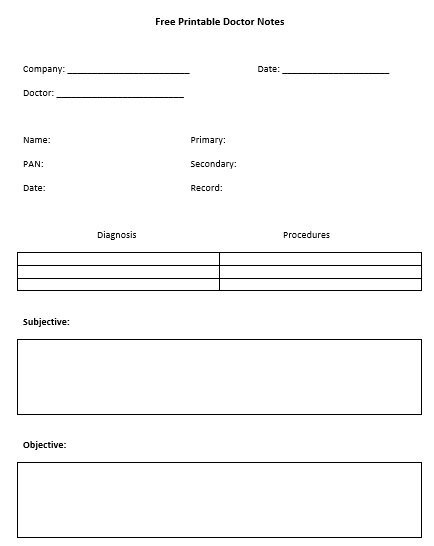 free printable doctors note template