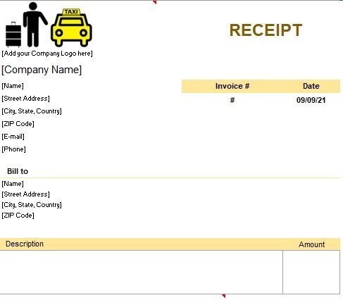 free taxi receipt template 5