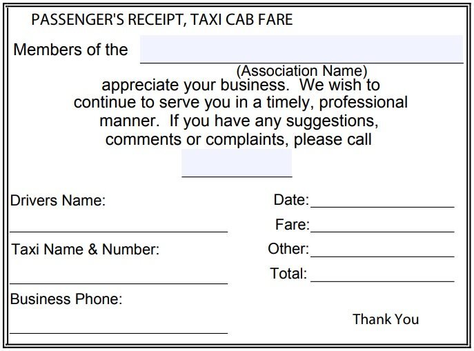 passengers receipt template