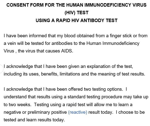 consent form for hiv testing