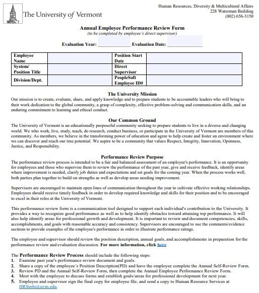 annual performance review form