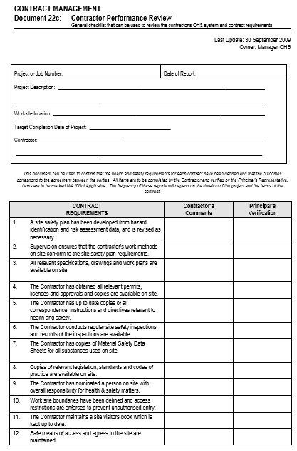 contract performance review
