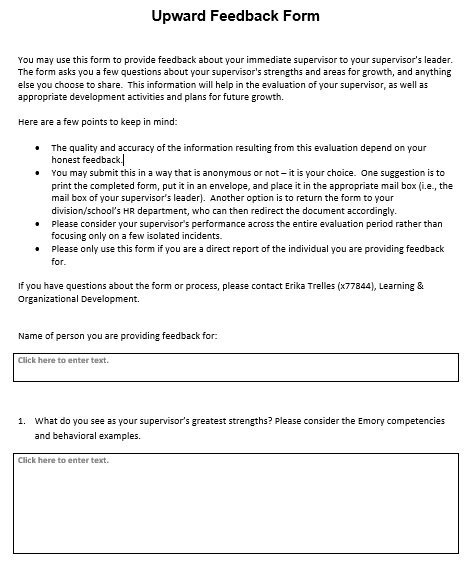 upward feedback form