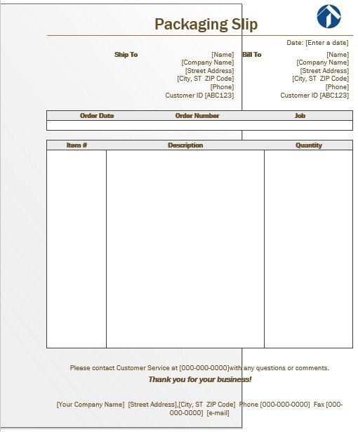 amazon packing slip template