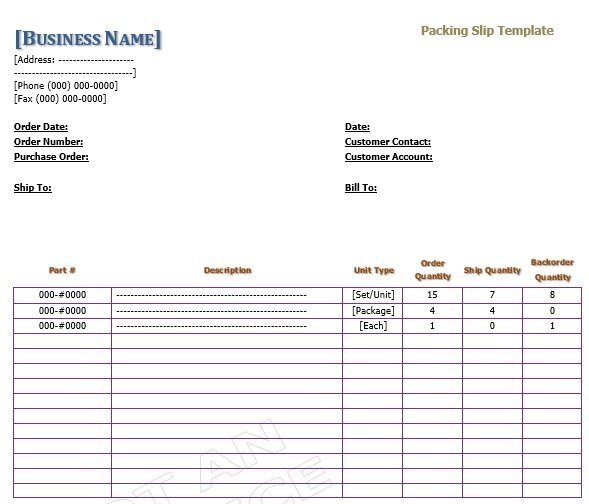 ebay packing slip template