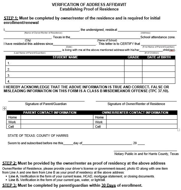 establishing proof of residency letter