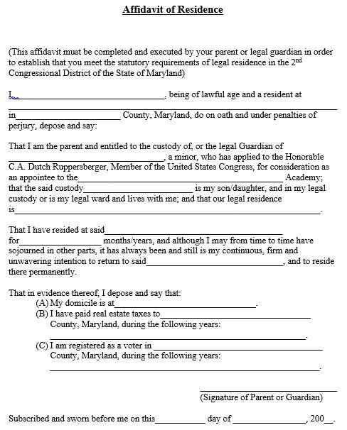 fillable proof of residency letter