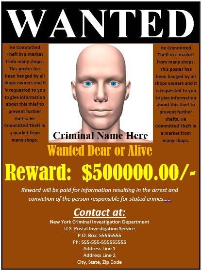 free wanted poster template