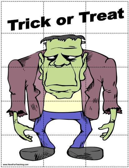 halloween puzzle template