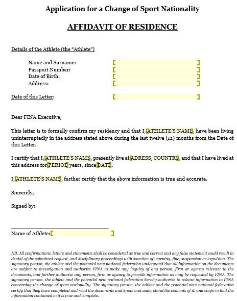 landlord affidavit of residence