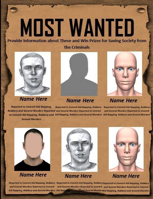 most wanted poster template