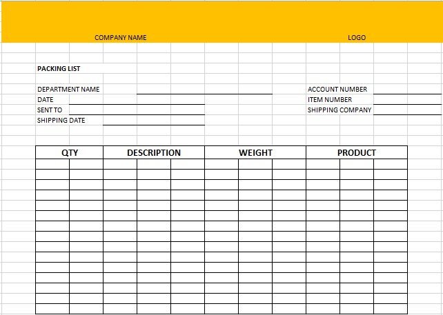 printable packing slip spreadsheet