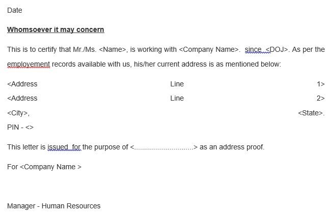 proof of residency document