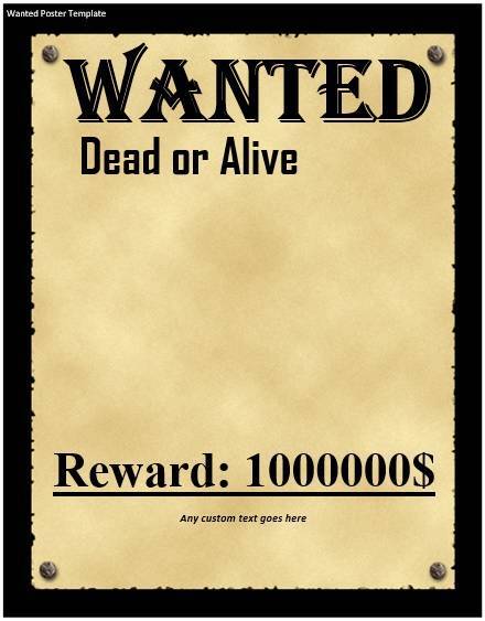wanted poster template