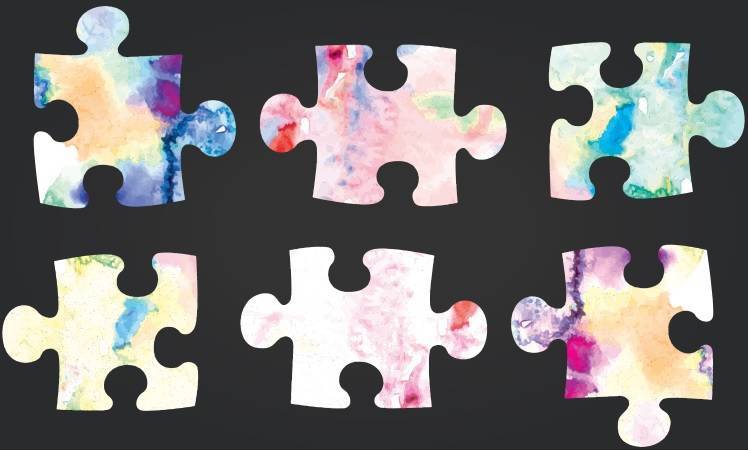 watercolor puzzle piece template