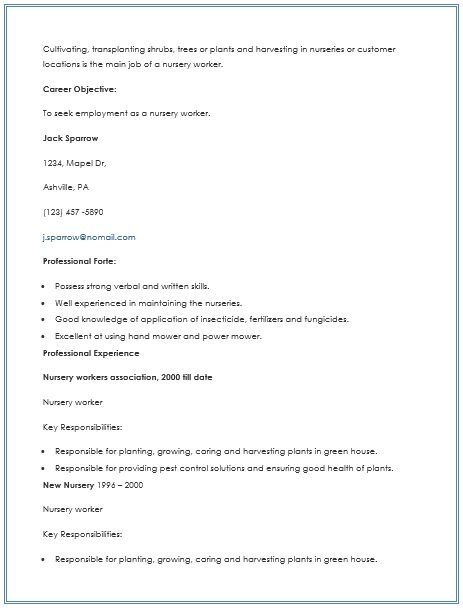 agricultural resume template