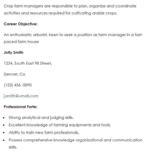free agriculture resume template 6