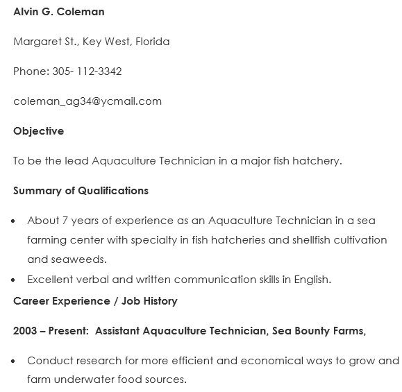 free agriculture resume template 8