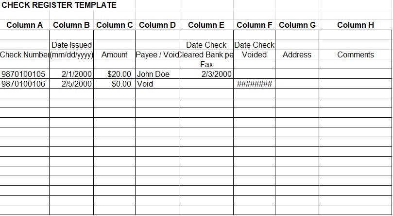 free checkbook register template 10
