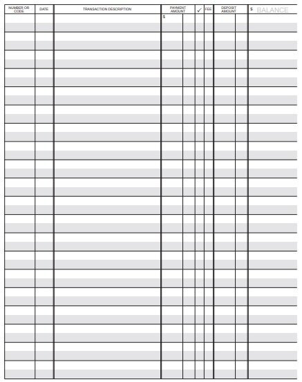 free checkbook register template 2