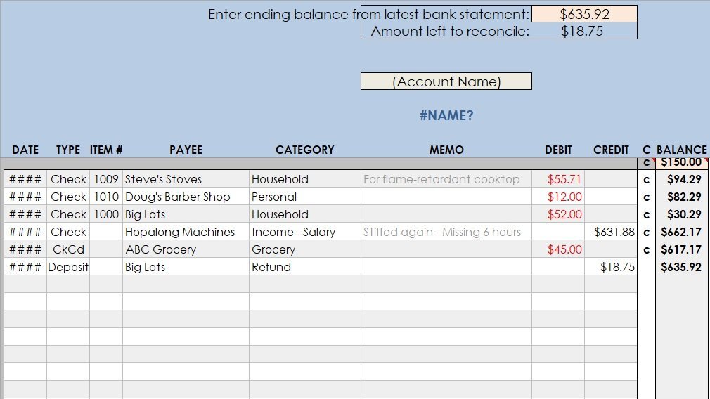 free checkbook register template 7