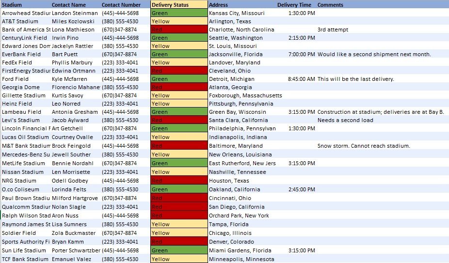free delivery schedule template 3