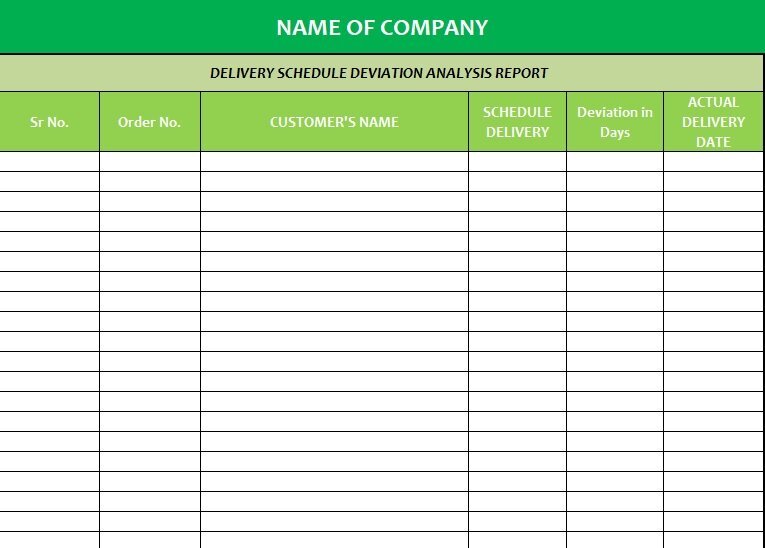 free delivery schedule template 6
