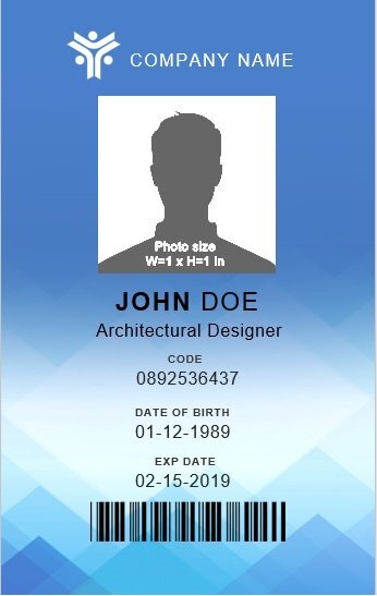 id card template for school employer