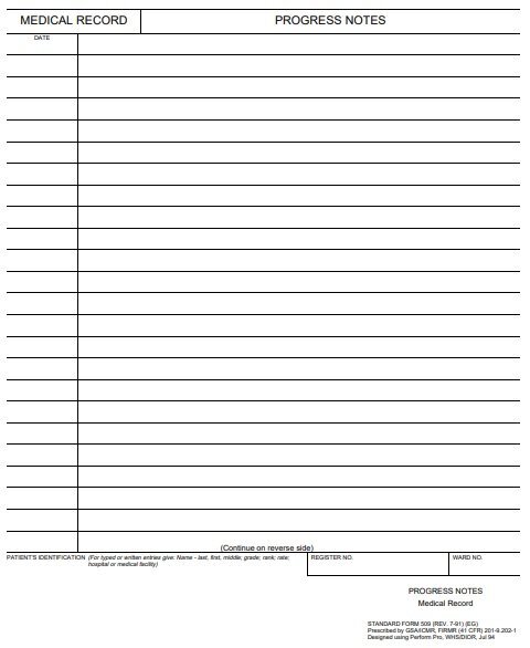 medical progress note template