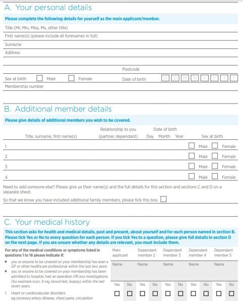 personal medical history form template