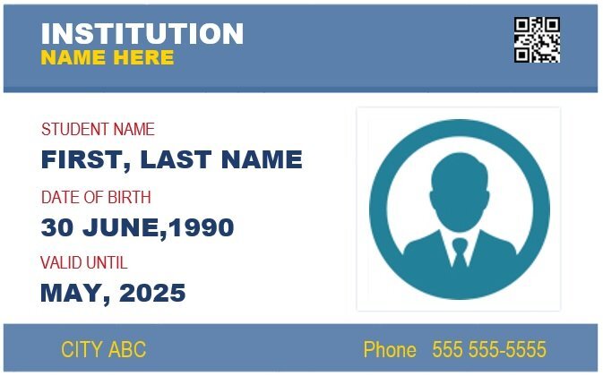 printable student id card template