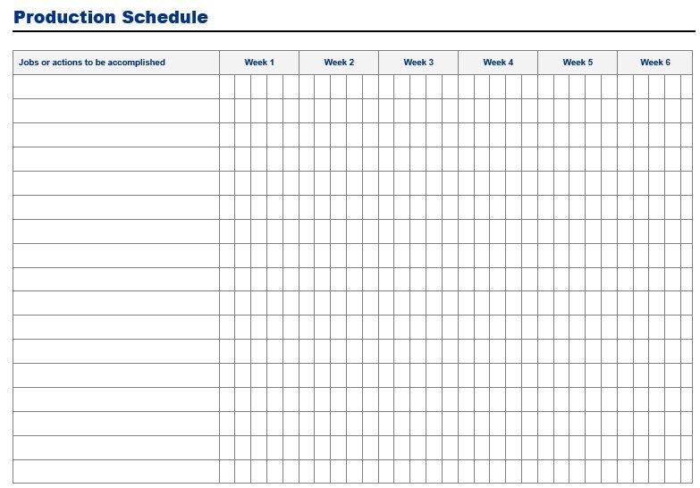production delivery schedule template