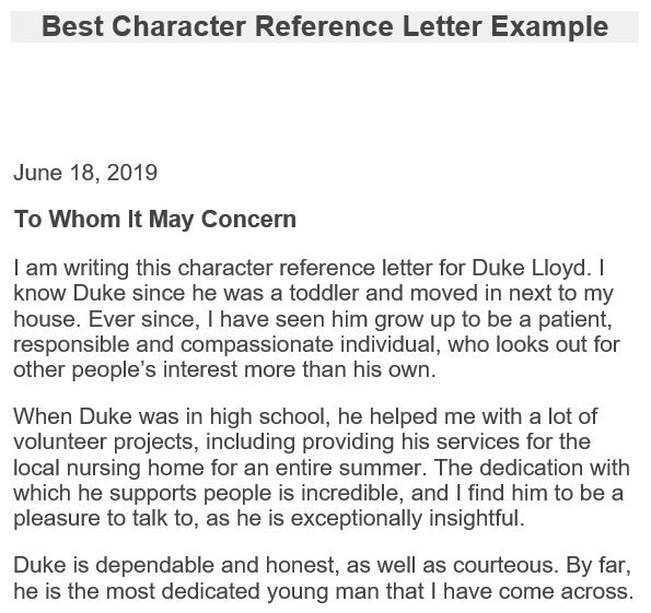 best character reference letter example
