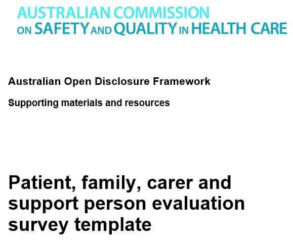 carer and support person evaluation survey template