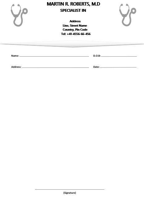 doctor prescription pad template