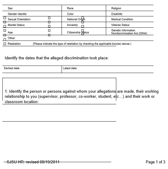 employee complaint form template