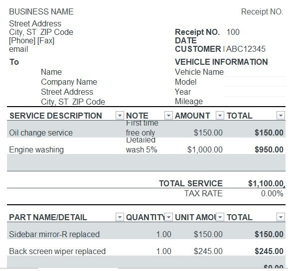 free auto repair invoice template 10