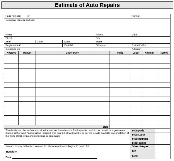 free auto repair invoice template 3