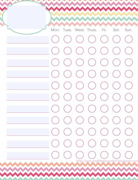 free chore chart template 7