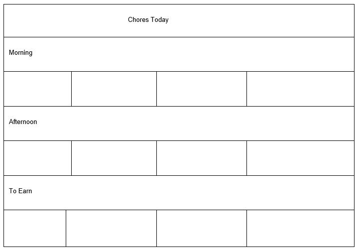free chore chart template