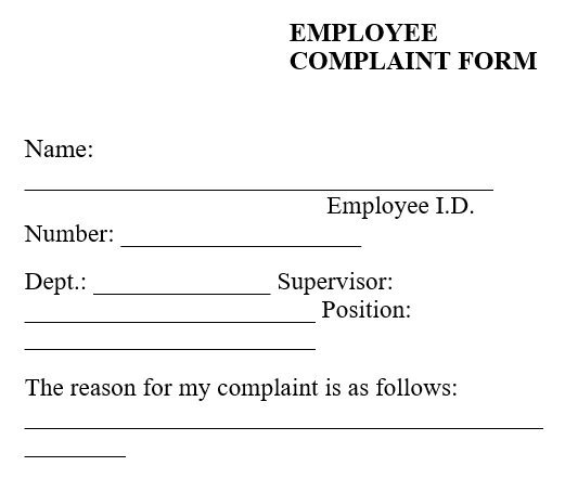 free employee complaint form 5
