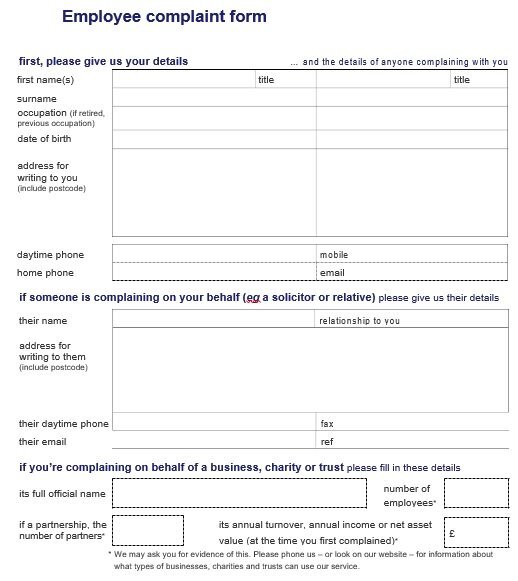 free employee complaint form 7