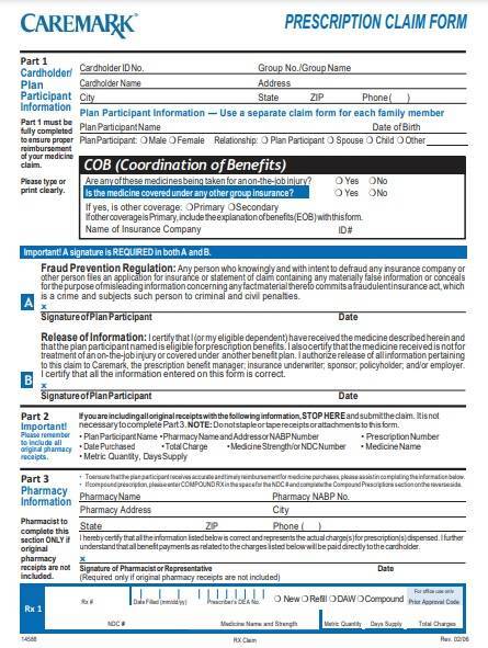 prescription claim form 1