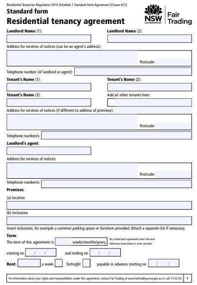 residential tenancy agreement template 1