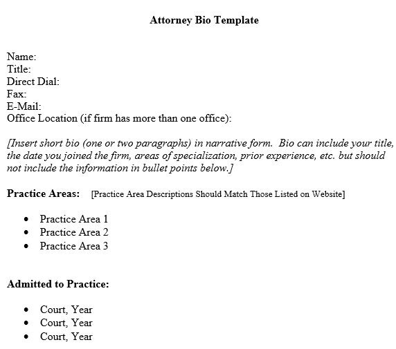Attorney Bio Template