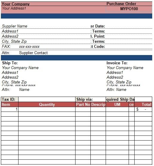 best purchase order template 7