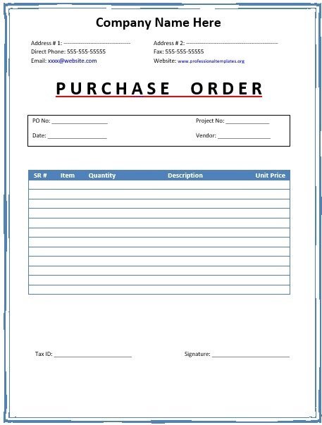 best purchase order template 8