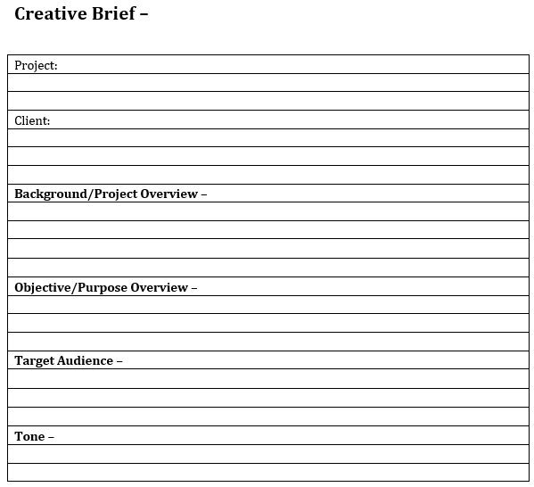 blank creative brief template