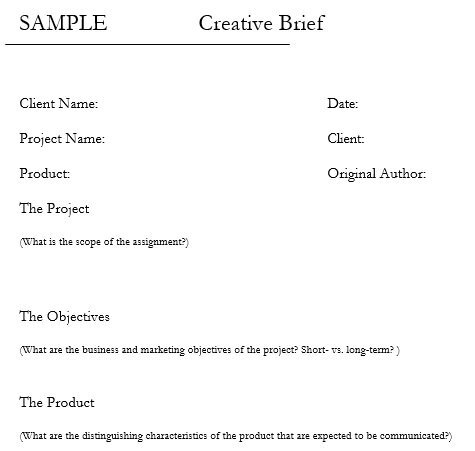 creative brief sample