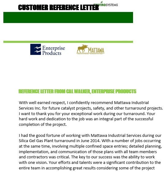 customer reference letter